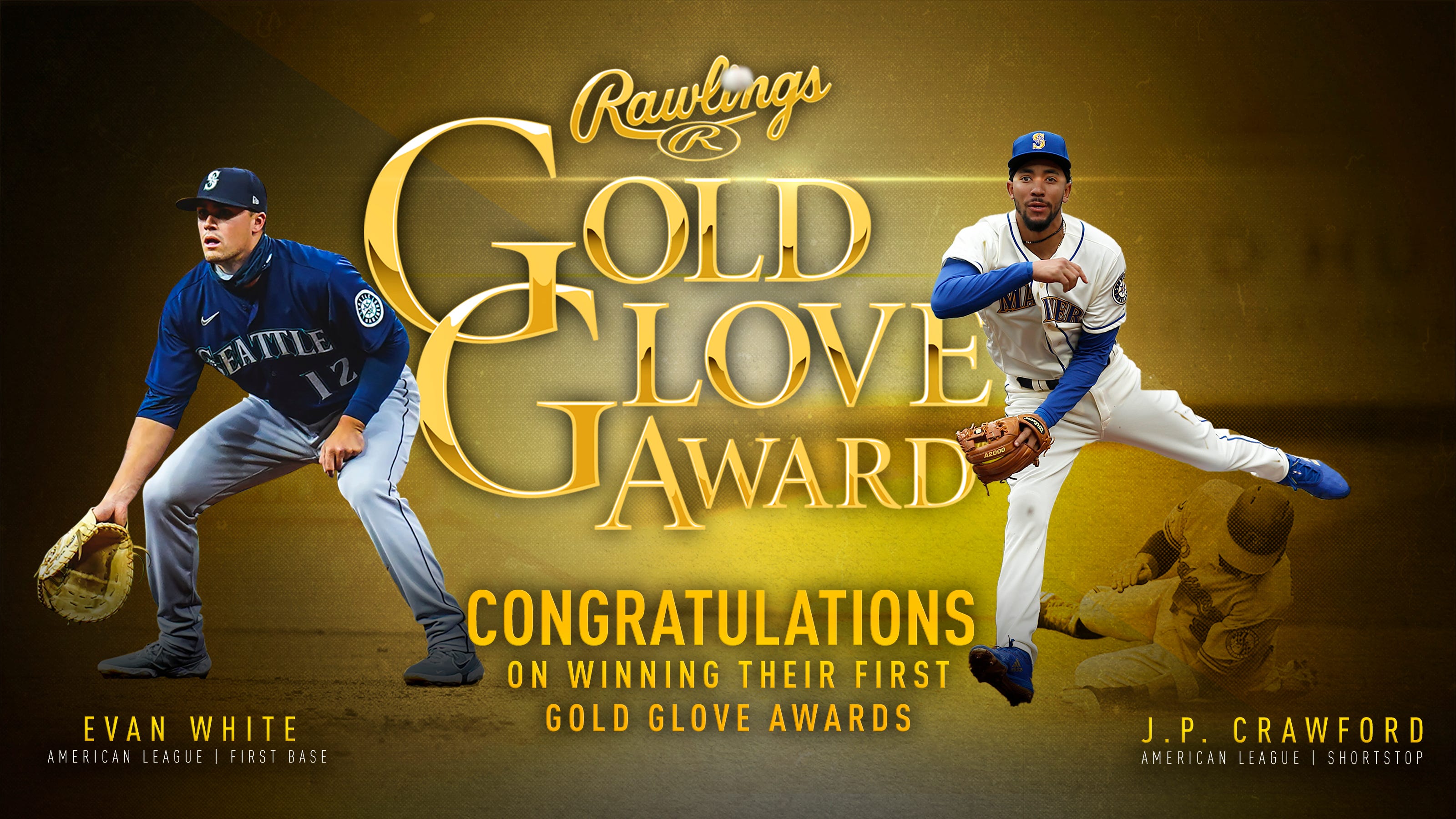 Mariners Infielders Evan White and J.P. Crawford Named Rawlings Gold Glove  Award Winners, by Mariners PR