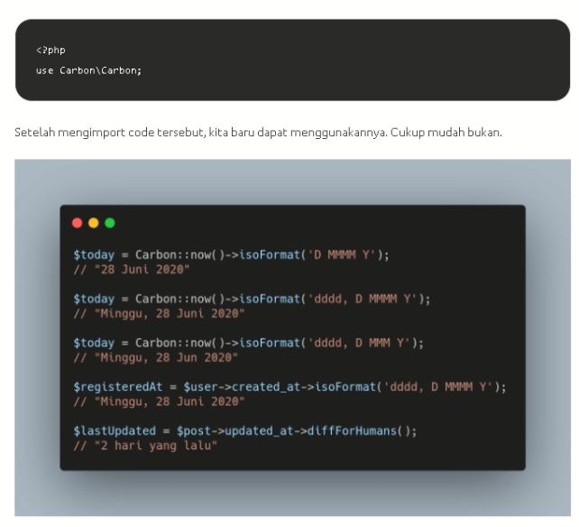 laravel date time using carbon Radja Rizqi Ramadhan Medium