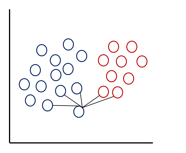 Fig. 7. Nearest neighbors when k is 5
