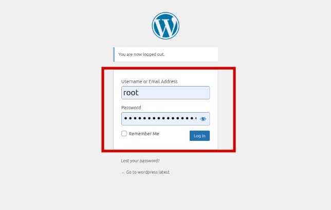admin login page