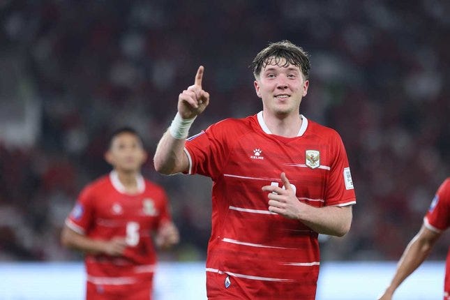 Selebrasi gol Ole Romeny pada laga Timnas Indonesia vs St. Kitts and Nevis di FIFA Series 2026, Jumat (27/3/2026) © Muhammad Iqbal Ichsan