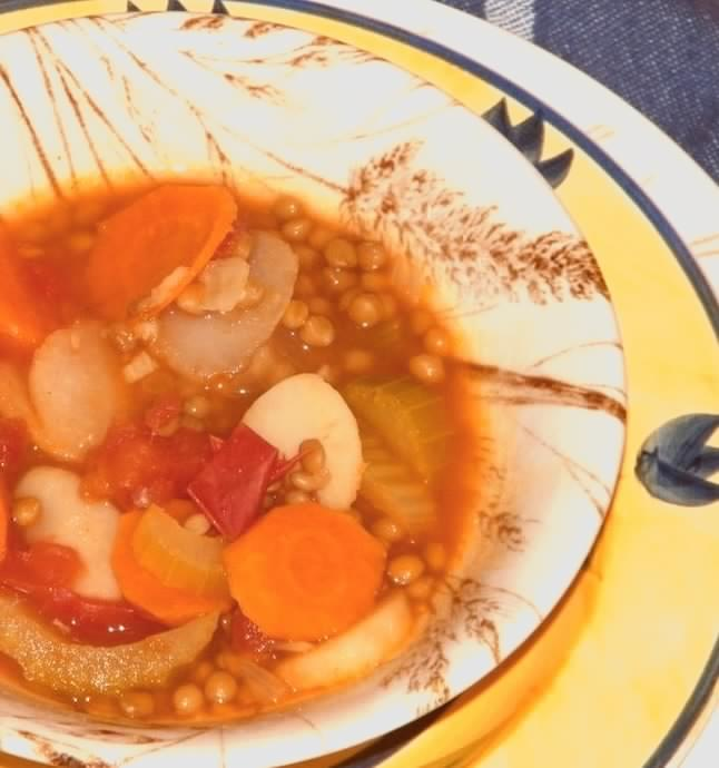 Chestnut, Lentils and Vegetable Stew