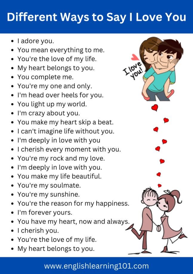 160+ Different Ways to Say “I love You” in English | by English ...