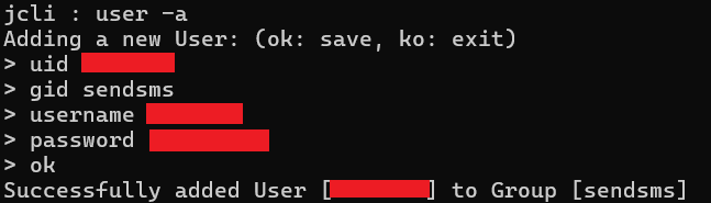 Successfully added user to group