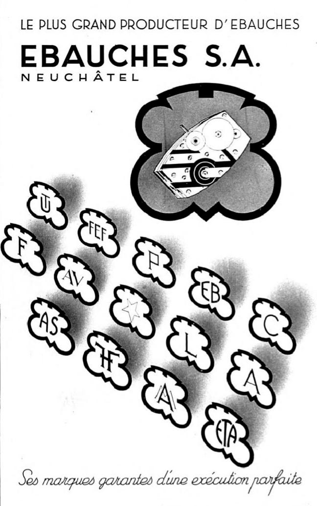 Ébauches SA ad in the 1930s to 1940s. (Source)