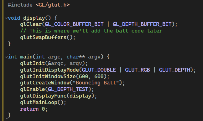Bouncing Ball in 3D with OpenGL and C++