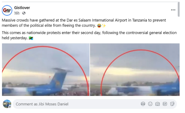 A screenshot of the post by Gistlover on Facebook
