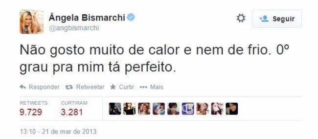 Nem calor, nem frio. Zero graus pra mim tá perfeito