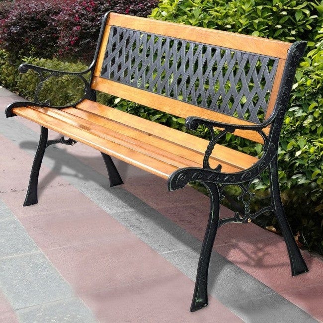 FarmHome Outdoor Patio Park Cast Iron Garden Porch Chair Bench ...