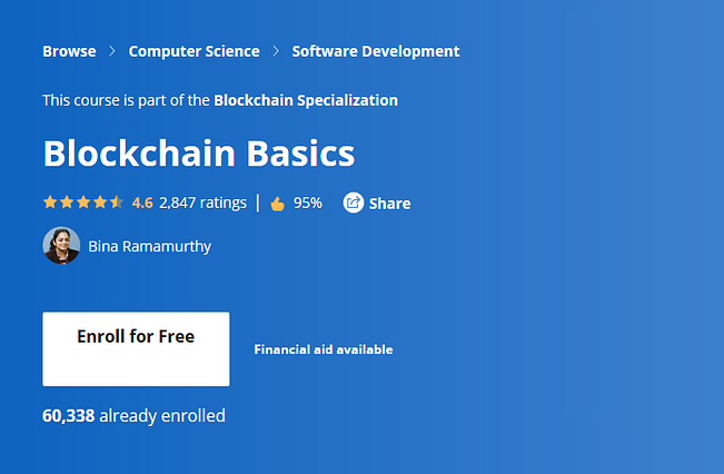 best free Coursera course to learn Blockchain
