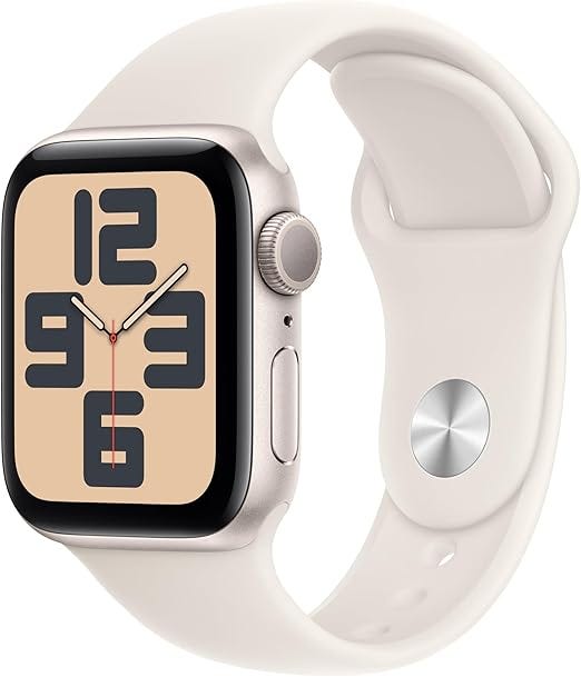 Apple Watch SE (2nd Gen) [GPS 40mm] Smartwatch with Starlight Aluminium Case with Starlight Sport Band S/M. Fitness and Sleep Trackers, Crash Detection, Heart Rate Monitor, Retina Display. #AppleWatchSE #Smartwatch #FitnessTracker #HealthAndWellness #CrashDetection #HeartRateMonitor #ApplePay #AppStore #RetinaDisplay #WaterResistant #Lifestyle #Technology #Gadgets #TechReview #GadgetReview