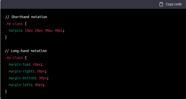Here is an example of using shorthand notation in SCSS
