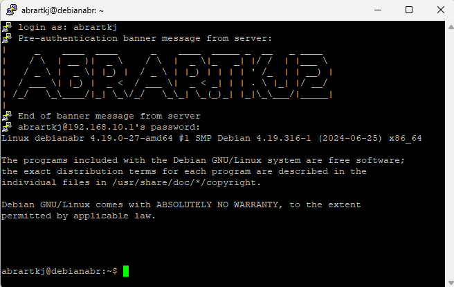 Konfigurasi SSH Server dan Banner Figlet di Debian 10 yang Diakses Melalui Putty