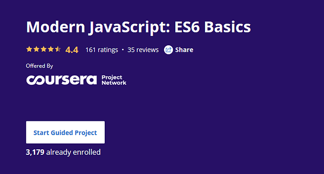 Best Coursera Project to learn JavaScript