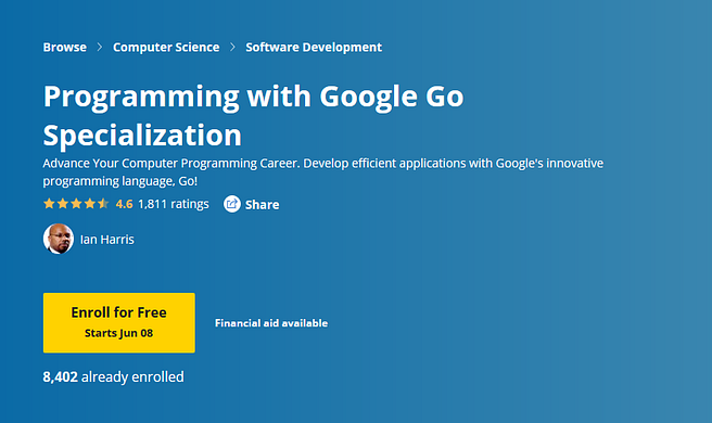 best Coursera course to learn Go Programming langugage