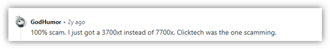 Screenshot from a Reditt User