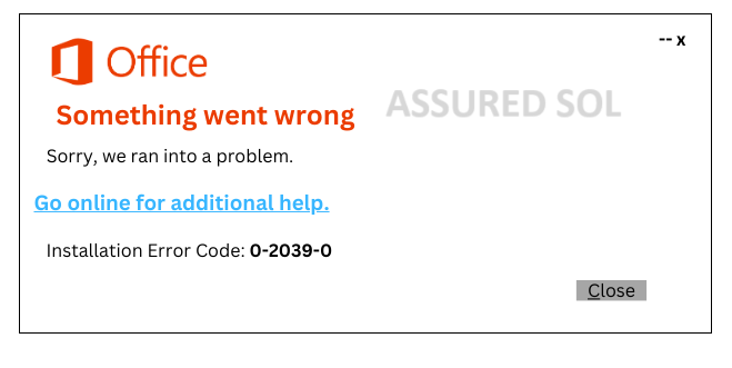 Troubleshooting Office Error Code 0–2039–0 in Your Application ...