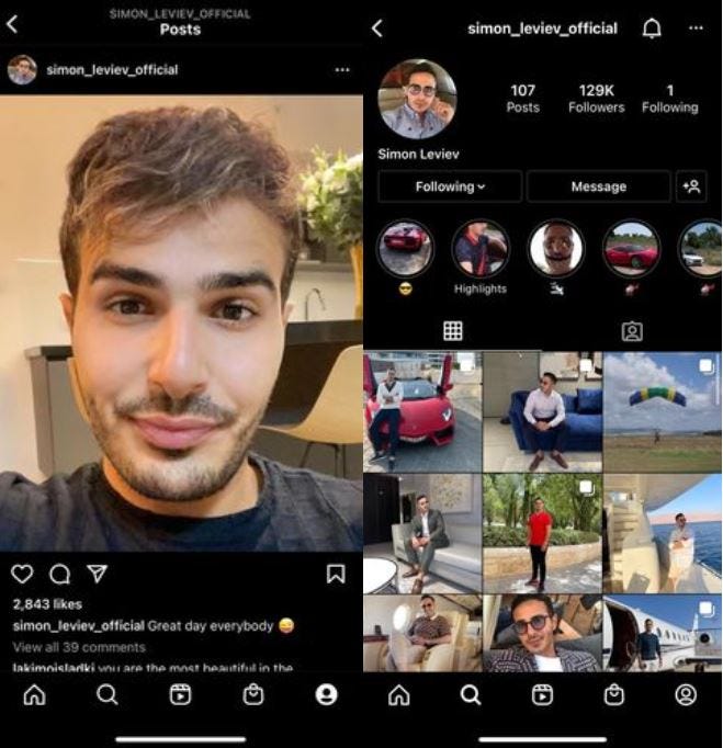 I Followed Simon Leviev’s (now removed) Private Instagram Account by