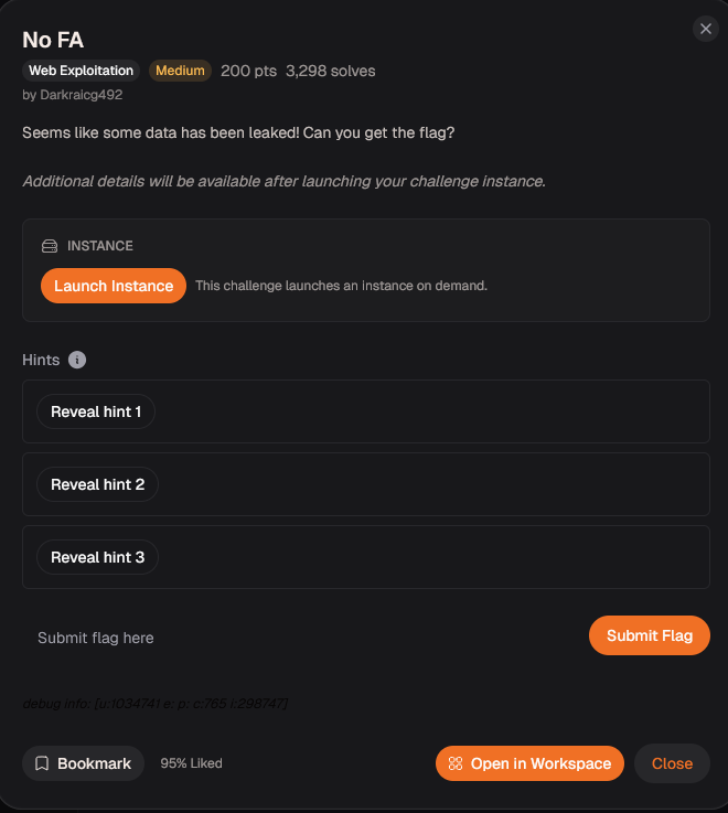 PicoCTF 2026 : No FA Walkthrough