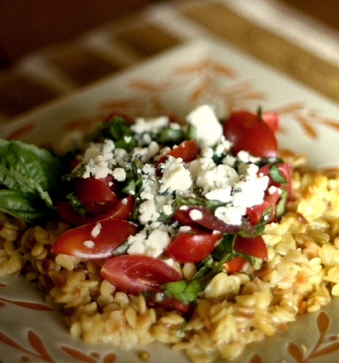 Orzo with Tomatoes, Basil, and Gorgonzola — Side Dishes