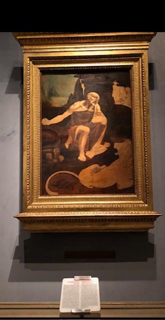 Leonardo da Vinci, Saint Jerome c. 1482, oil on wood  Pinacoteca, Vatican Museums (photo by Brenda Lee Bohen)