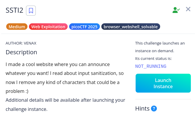 SSTI2 PicoCTF