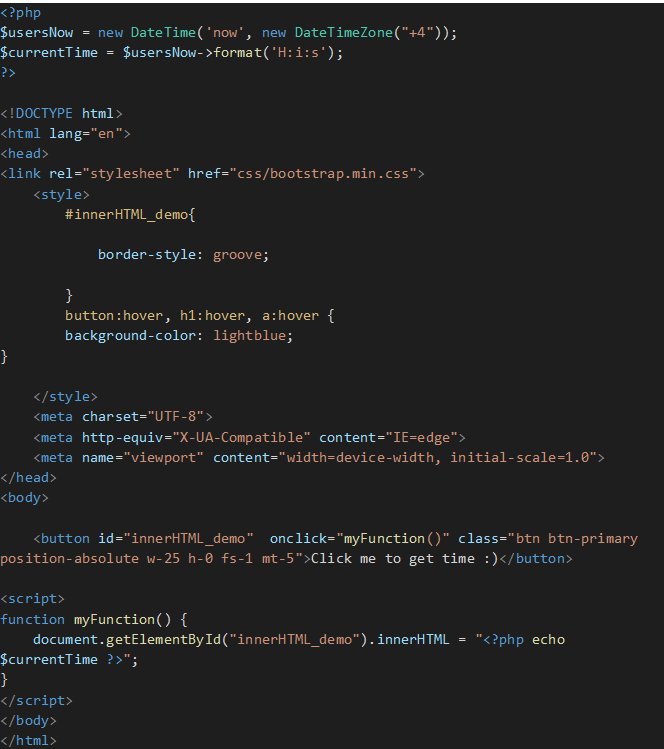How to generate time by clicking a button?[PHP] - MehFaan - Medium