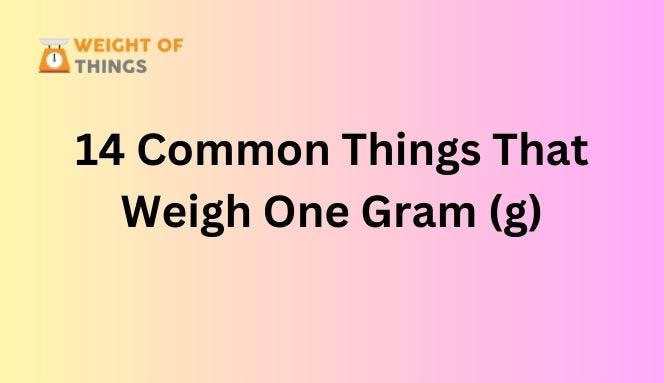 3 Things That Weigh 1 Gram. Introduction  by Voice of Weight  Medium