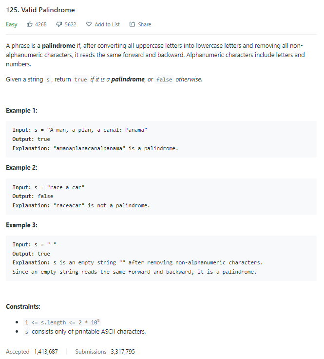 LeetCode-Crack: Valid Palindrome(Easy-125) | by Khair Ahammed | Medium
