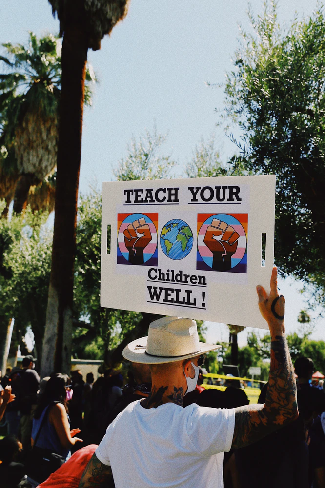 Protest sign example. Description below.