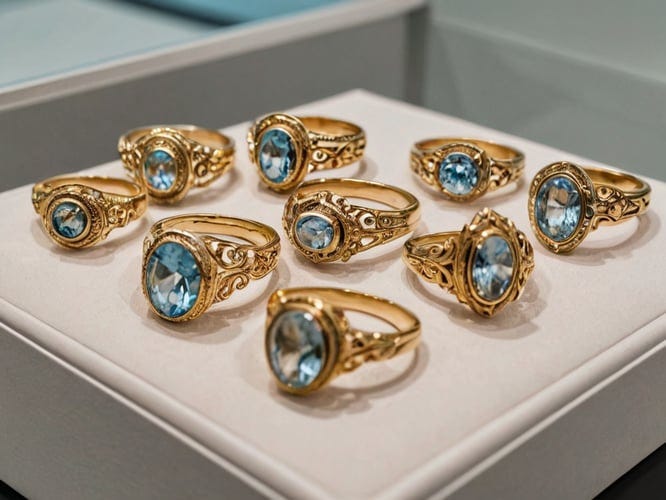 Yellow Gold Aquamarine Rings. Dive into the world of stunning fashion