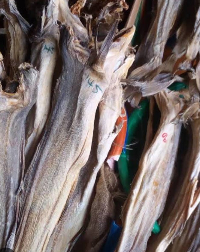 Norwegian stockfish in Nigerian meals