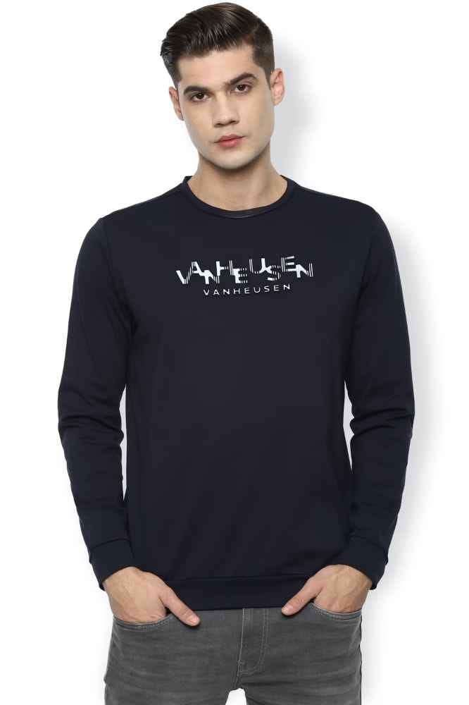 Buy van heusen men navy print crew neck sweatshirt online at ...