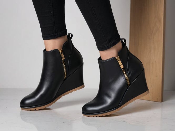 Trend4us Women's Modern Asymmetric Wedge Ankle Boots main image 0