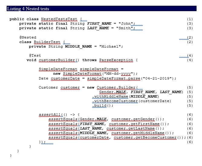 NewlyIntroduced JUnit 5 Annotations and Classes. Nested tests by