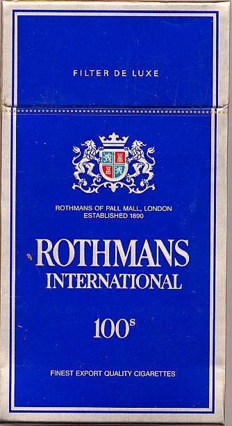 From the history of cigarette brands: Rothmans. | by Henry Tudor
