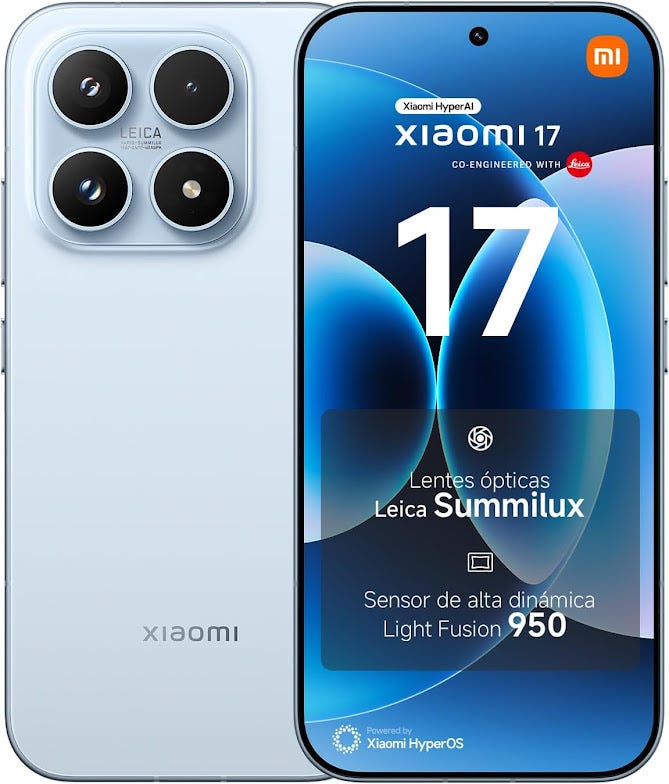 Xiaomi 17 (12+512GB) en oferta: potencia extrema con Snapdragon 8 Elite Gen 5, cámaras Leica y…