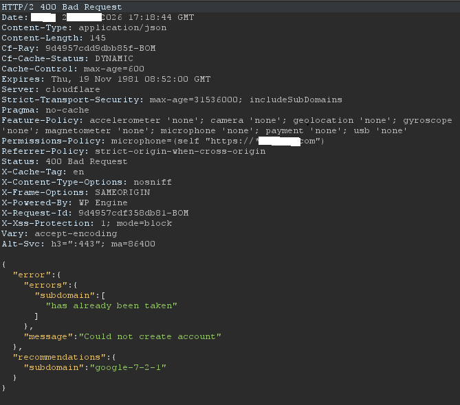 I locked unlimited subdomains on a SaaS platform without even finishing registration — and the…