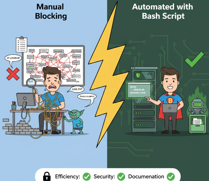 Automating Domain Blocking: A Bash Script for Network Control | by ...