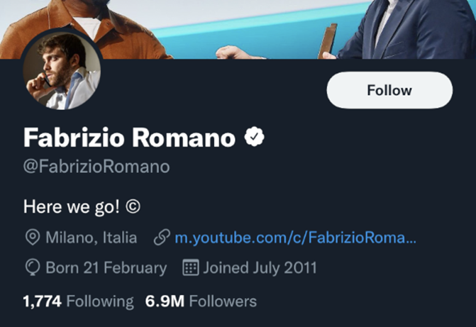 Fabrizio Romano: Here We Go.. Football is the most viewed sport in