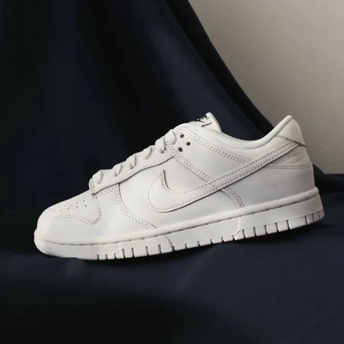 triple white nike dunks