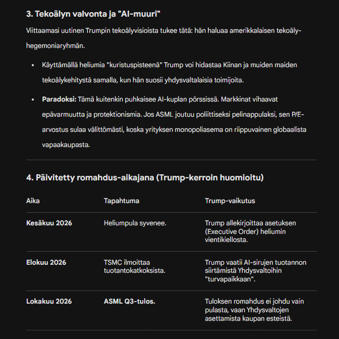 Skenaarion lopputulos uusilla parametreillä ja tietojen päivittämisillä.