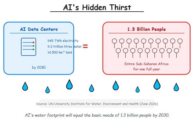 AI Could Drink as Much Water as 1.3 Billion People by 2030