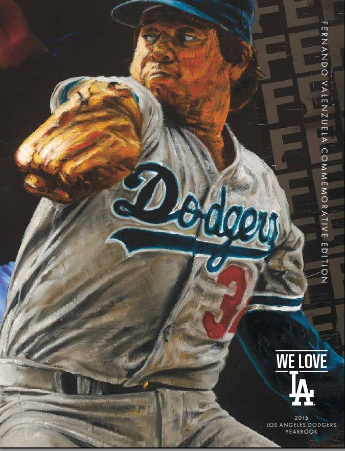 Introducing the 2015 Los Angeles Dodgers Yearbook: Fernando Valenzuela  Commemorative Edition, by Jon Weisman