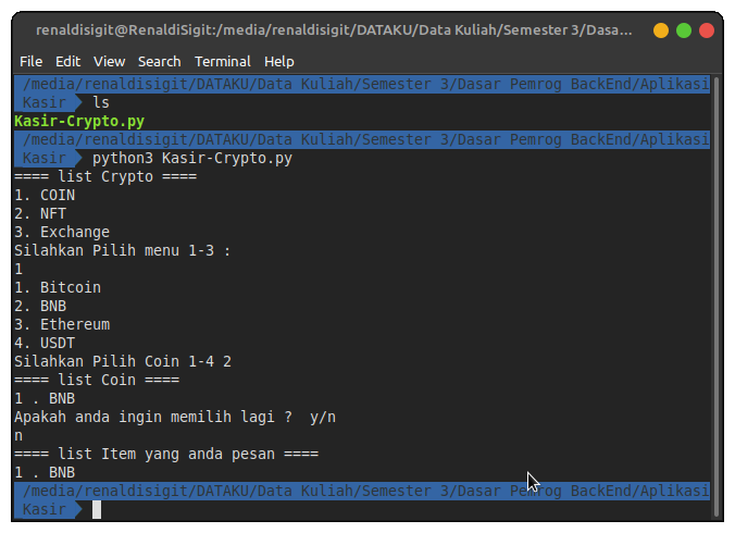 Program Aplikasi Kasir Sederhana menggunakan Python | by Renaldi Sigit ...