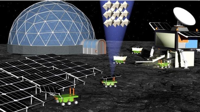 Pannelli solari in regolite per la base lunare