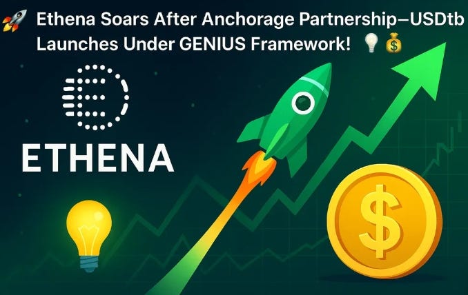 Ethena Surges Following Anchorage Partnership — First GENIUS-Compliant Stablecoin USDtb Set to…