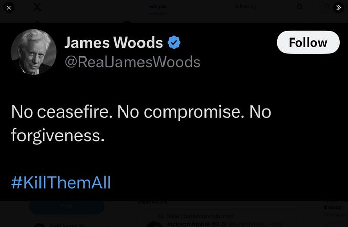 James Woods: Schadenfreude and Extraordinary Comeuppance In Real Time…