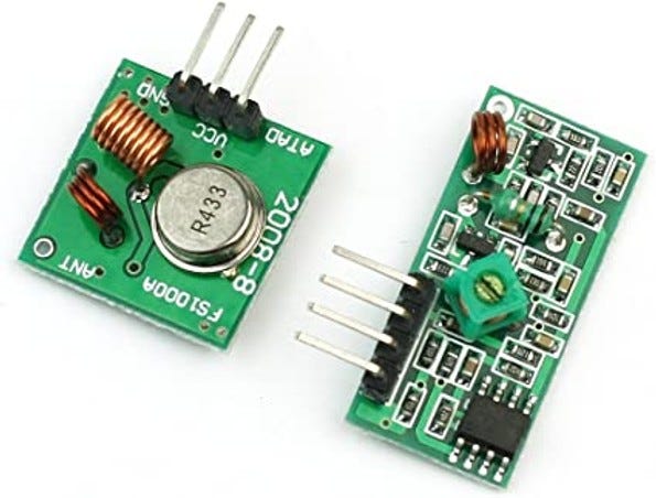 Controlling Two (or More) 433 Mhz Receivers Using a Single 433 Mhz Transmitter