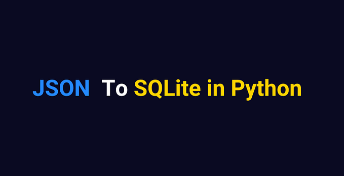 Python Convert JSON to SQLite